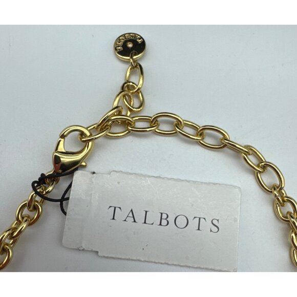 Talbots Gold Tone Multi Colored Rhinestone Necklace NEW With Tag - Picture 5 of 6